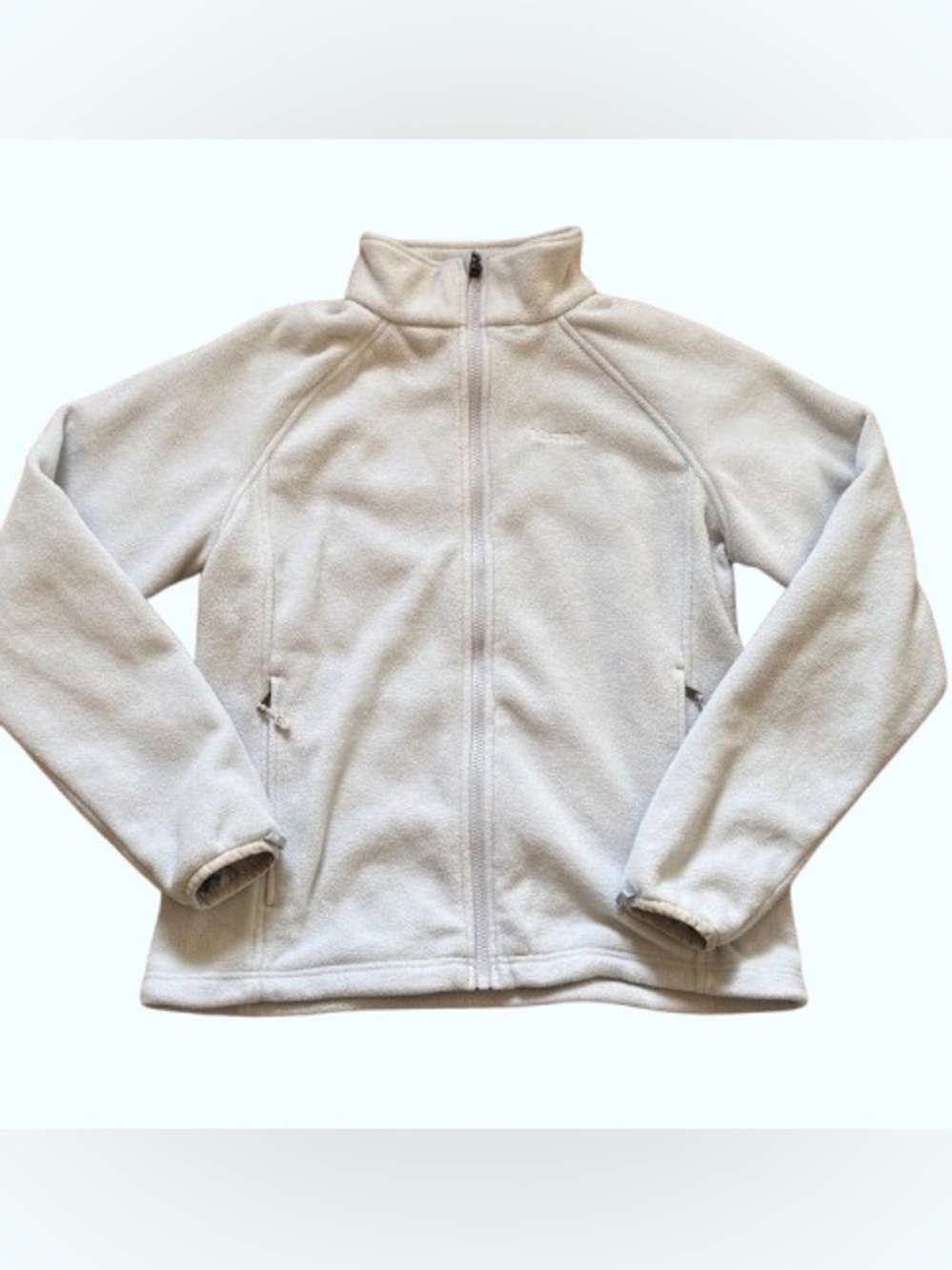 Marmot Polartec full zip front fleece lightweight cozy women’s Large light blue